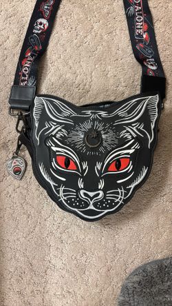 Leather Cat Face Cross Body Purse