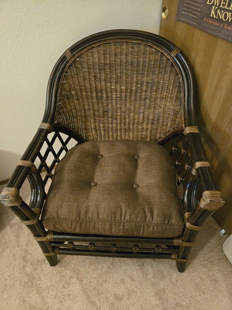 Espresso Bamboo/Wicker chair