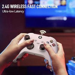 Wireless Controller for Window PC, Gamepads with 3.5mm Headphone Jack - White