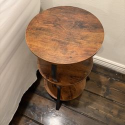 Modern 2-Tier Round Side Table / Nightstand 