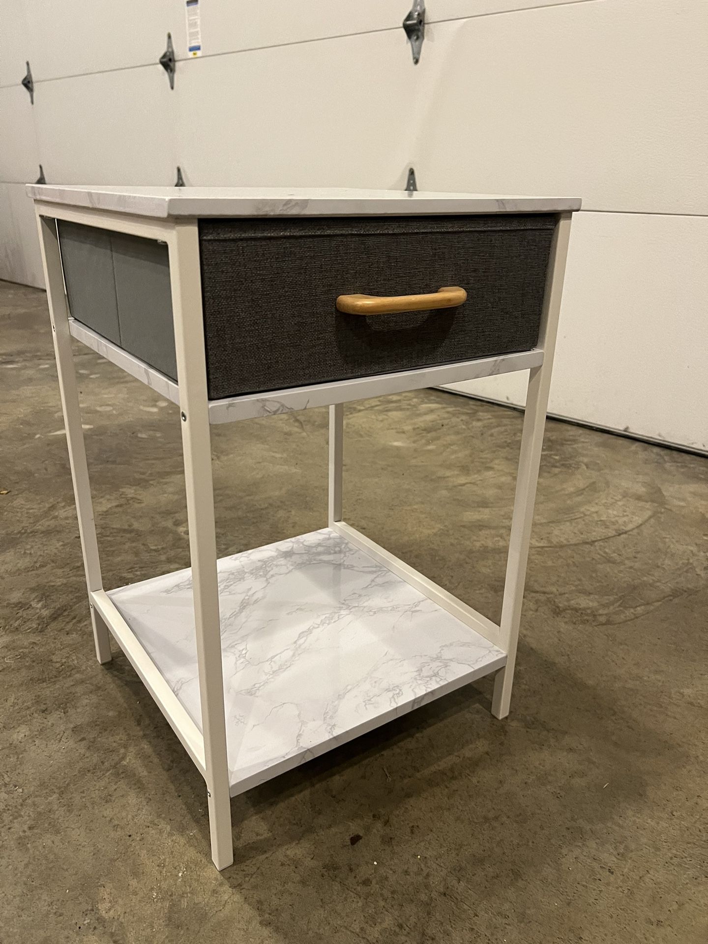 Square Side Table, 2-Tier Storage Coffee Table with Small Drawers and Open Shelves, Mini Home Bedside Table for Bedroom(Size:40 * 40 * 60CM,