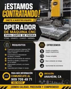 Contratando operadores Cnc para cortadora