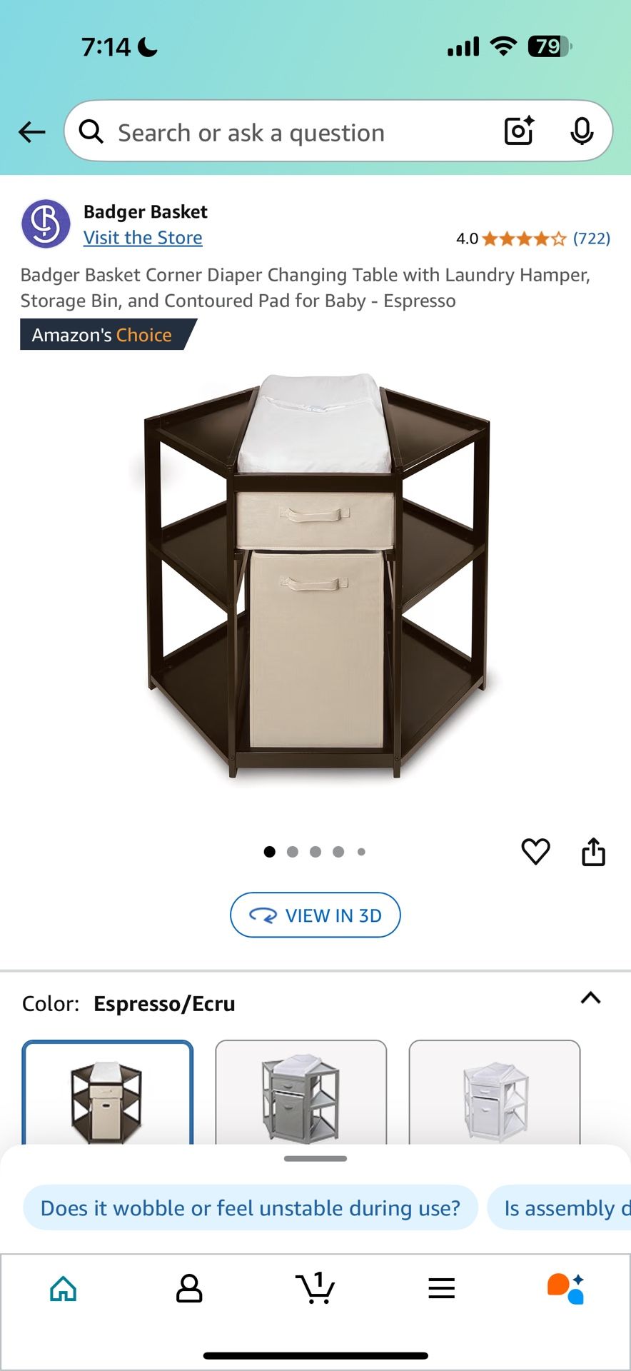 Corner Baby Changing Table