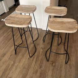Iron and Wood barstools 