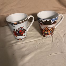 Set Of 2 Lillian Vernon Christmas Mugs