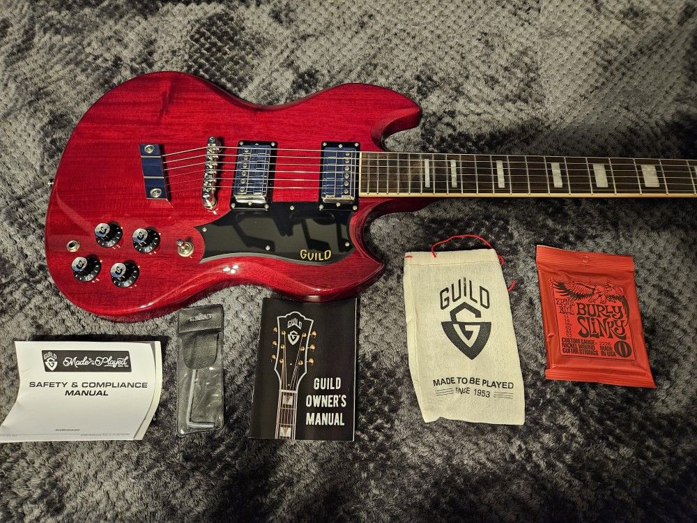 Guild Polara Deluxe Electric Guitar - Cherry Red