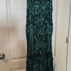 Teal Sequin Formal Dress
