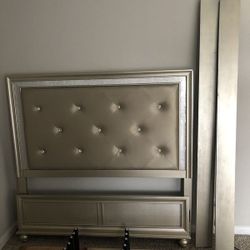 New Queen Bed Frame Champagne Gold With Diamonds