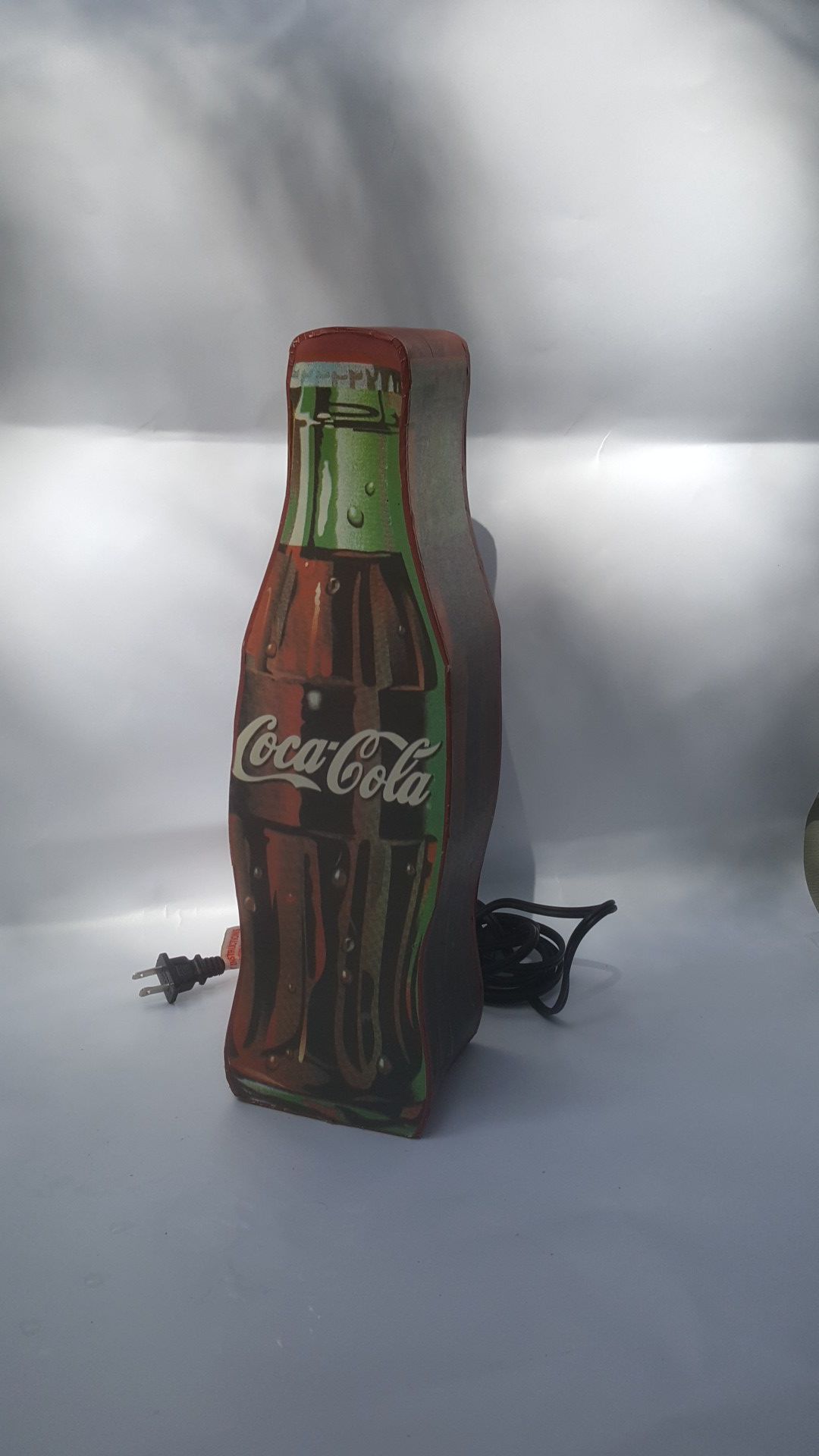 Vintage Coca-cola lamp paper with thumb roll switch