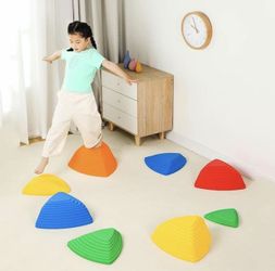 Balance Stepping Stones 11 Pack, Non-Slip Colorful Stones Toys, Portable Balance Blocks, Indoor & Outdoor Obstacle Course Promote Coordination, Balanc