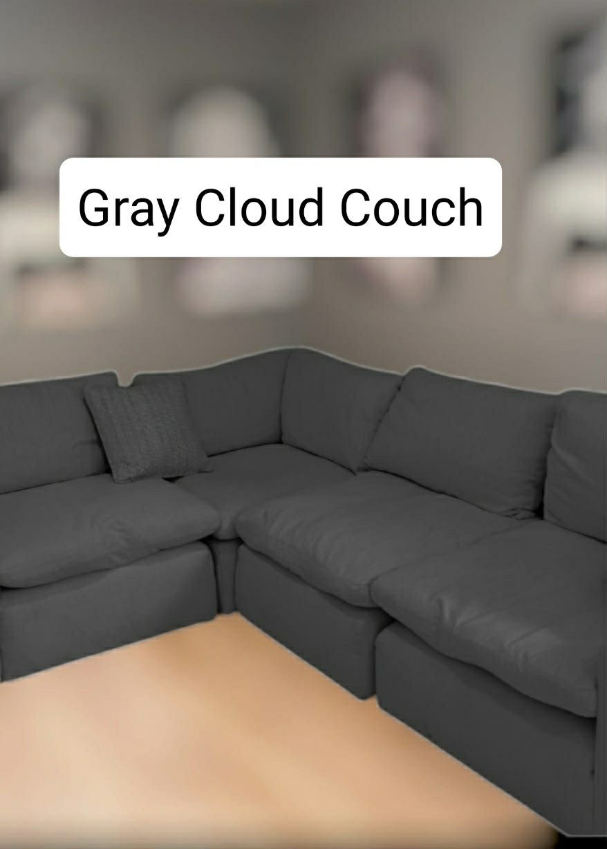 Gray Cloud Modular Sectional Couch Sofa
