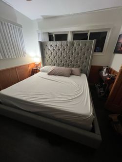 California King Grey Bed frame