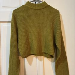 Green Cropped Sweater 
