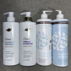 Dove & Purezero Shampoos & Conditioners