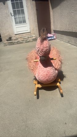 Pink Plush Rocking Horse for Kids