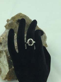 925 STER Silver Smokey Quartz Ring 9