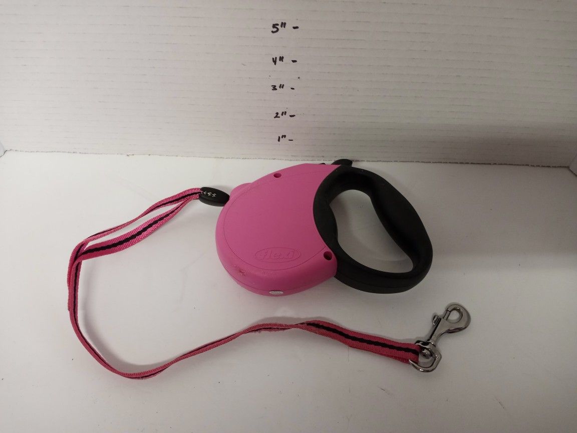 Pink retractable pet leash dog cat