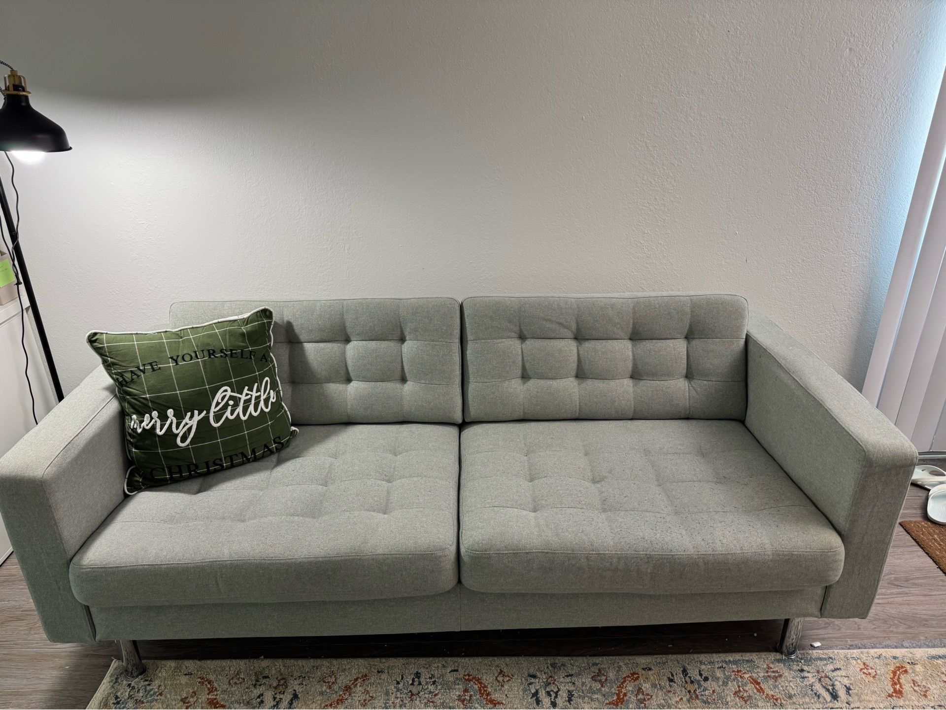 ALL IKEA: 3 SEATER SOFA+ COFF TABLE+ OTTOMAN + RUG : MOVING SALE: $350 OBO