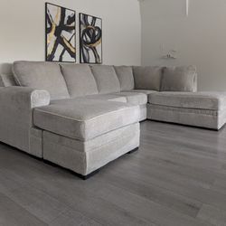 Living Spaces Greige Sectional Sofa - Free Local Delivery