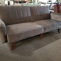 Brand New 67" x 44" Gray Linen Sofa Futon