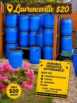 Blue Food-Grade Plastic Storage Barrel