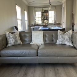 Modern Grey Leather Sofa - Leather Italia USA