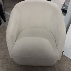 Modern Swivel Accent Chair - Ivory Fabric - Great Condition