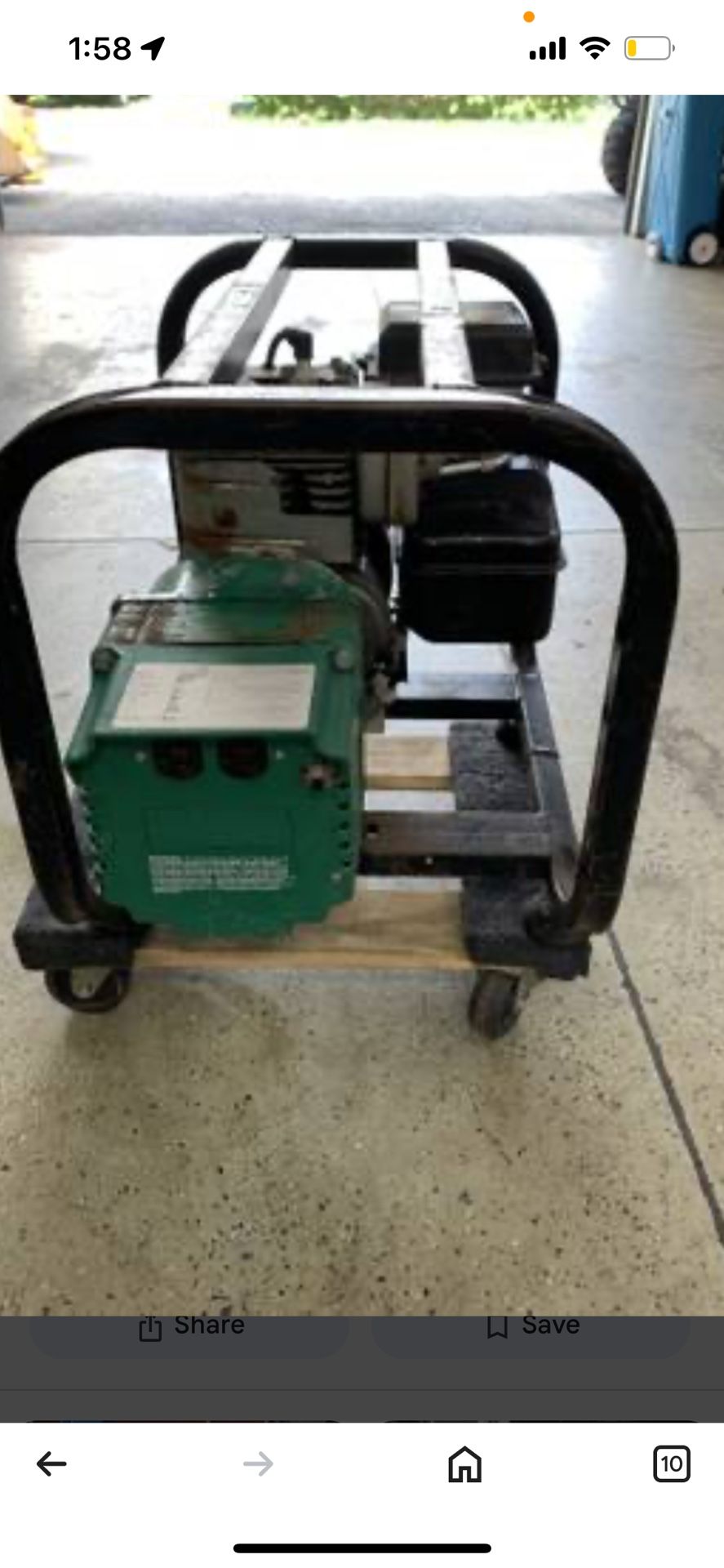 he image shows a Coleman Powermate 4000-watt portable generator. Here's so