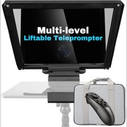 i7 /14-inch teleprompter with Remote Control, Adjustable Camera mounting Platform (Aluminum), rotatable Tempered Optical Glass, Carrying case Included