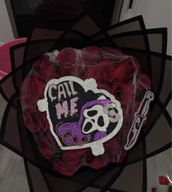 Gothic Horror Rose Bouquet with Ghostface Decoration