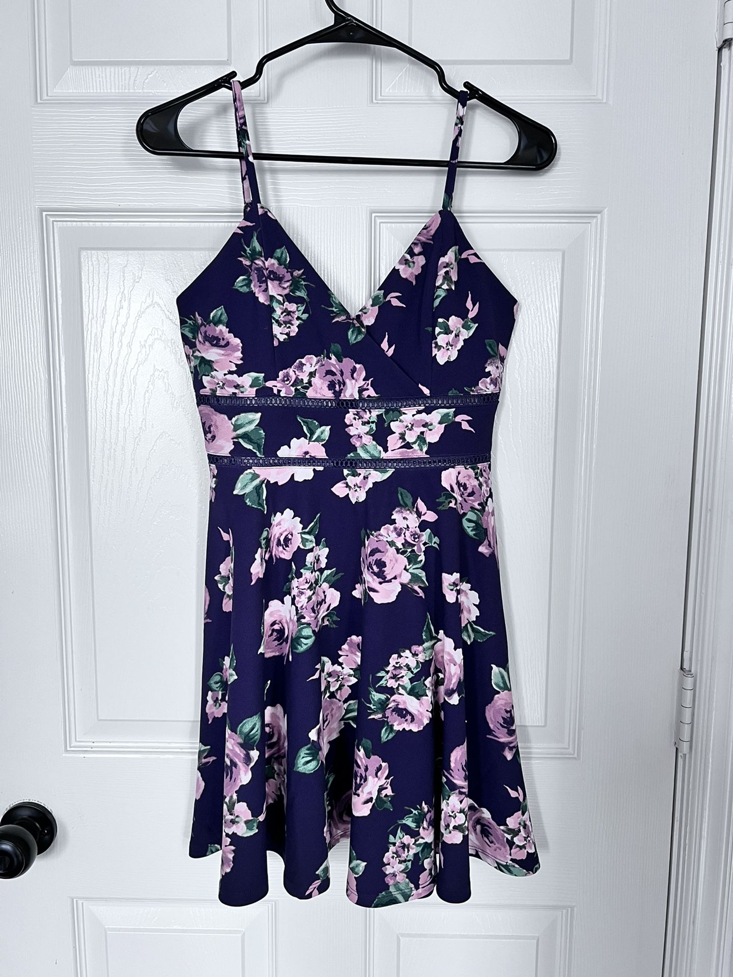 Short Floral Purple Dress
