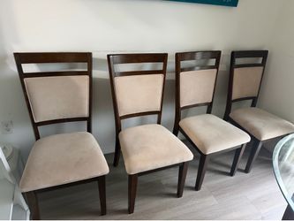 4 wooden chairs