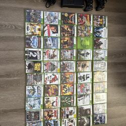 Xbox 360, 3 Controllers, 50 Games