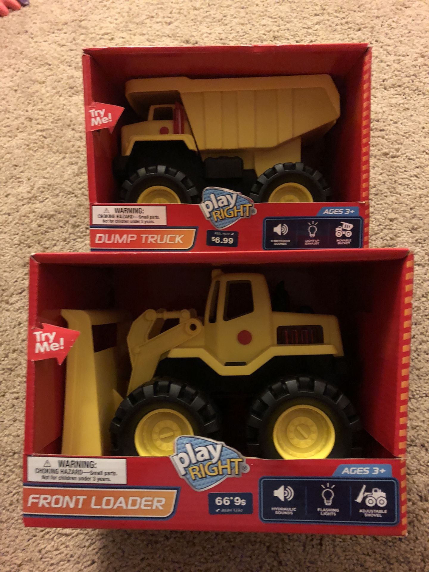 Dump truck and front loader