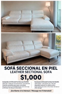 White el dorado sofa real leather