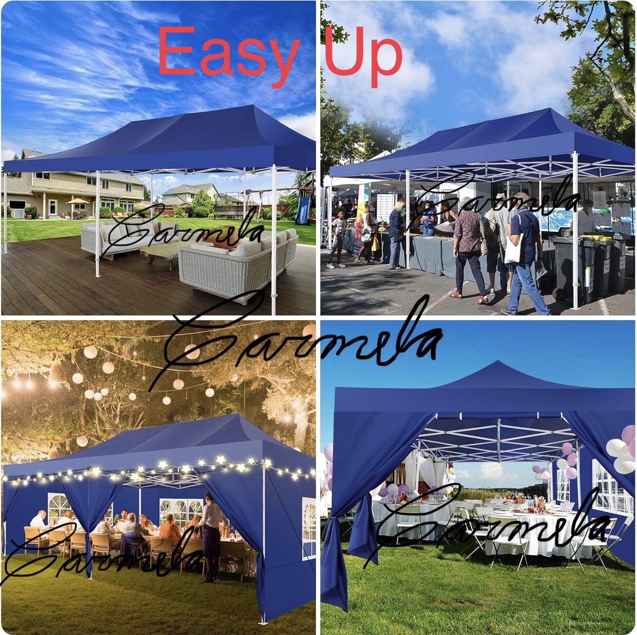 10x20 Pop up Canopy with sidewalls Commercial Tent UPF 50+ All Weather Waterproof Outdoor Wedding Party Tents Canopy Gazebo