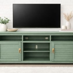Modern Farmhouse Sage Green Media Cabinet