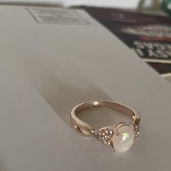 Opal Ring Rose Golden Finished