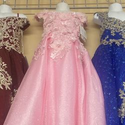 Pink Party Dress For Girls 