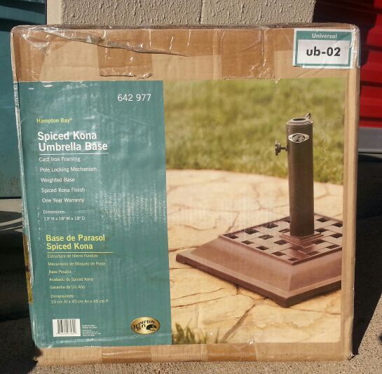 Hampton Bay Patio Umbrella Base Spiced Kona Finish Cast Iron Framing 642 977 UB-02