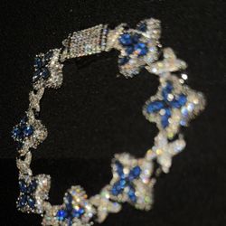 18 k Gold-plated Blue Clover Bracelet 