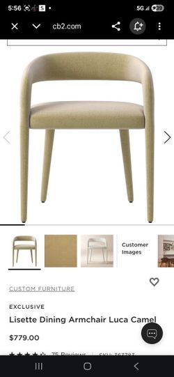 Brand New (Set Of 8) CB2 Lisette Dupe Dining chairs Upholstered In Camel Velvet 
