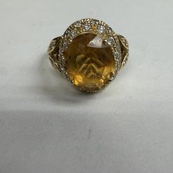 14K citrine and diamond ring size 9