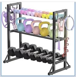 3-Tier Adjustable Dumbbell Rack Stand - Heavy-Duty Carbon Steel Weight Storage Organizer for Home Gym, Easy Assembly, 450 lb Capacity for Dumbbells &