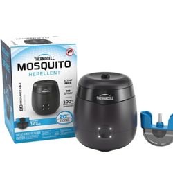 Thermacell Patio Shield Mosquito Repellent E-Series Rechargeable Repeller; 20’ Mosquito Protection Zone; Includes 12-Hour Repellent Refill; No Spray, 