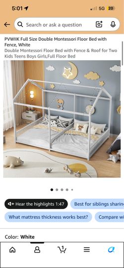 Full Size Double Montessori Floor Bed