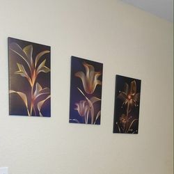 Custom Hand Stretched 3 Piece Canvas Wall Decor 