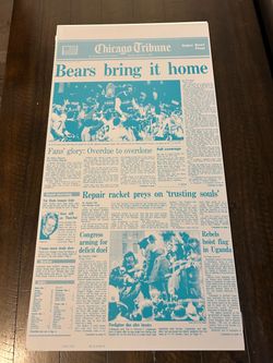 85 Bears Chicago Tribune press plate