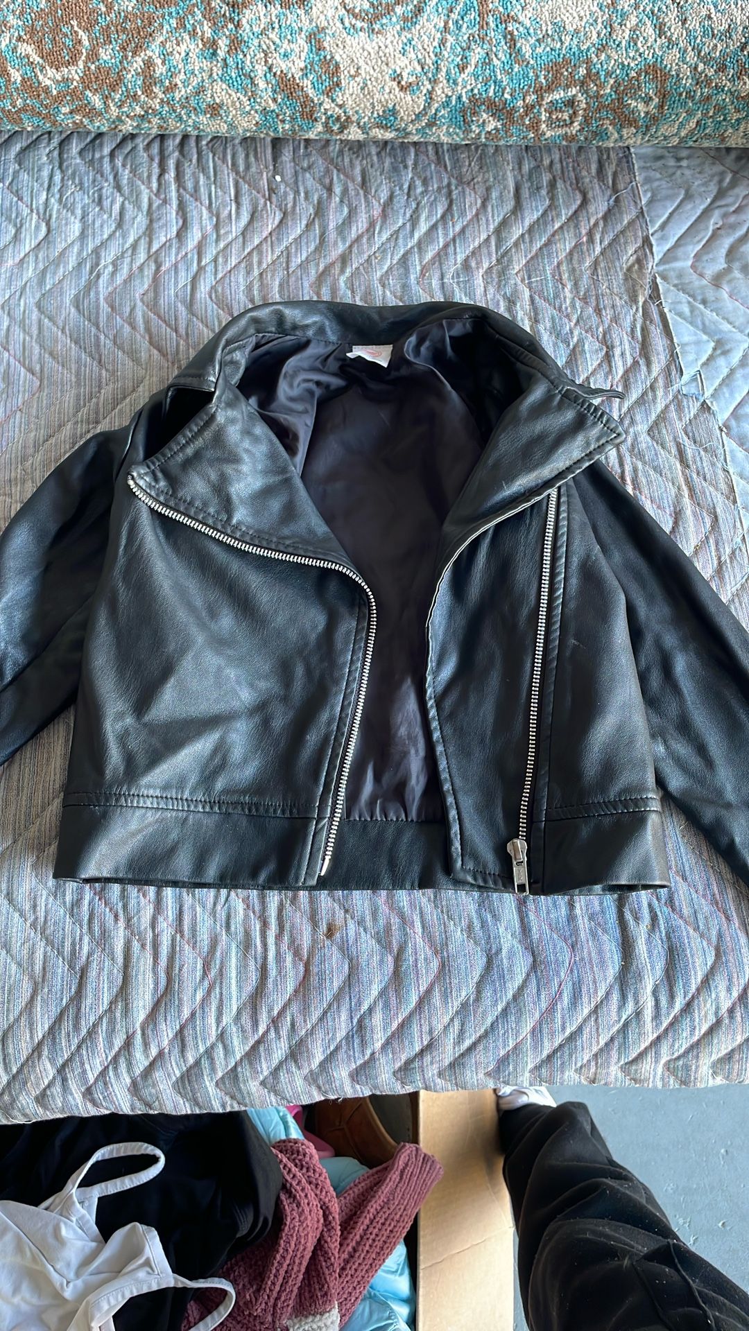 Little Girls Faux Leather Jacket (4-5)