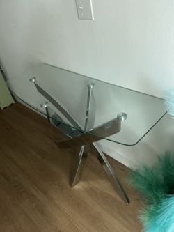 HERMIONE GLASS MODERN  CONSOLE TABLE